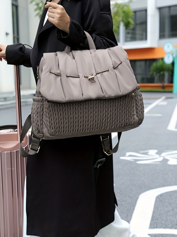 Раница за пелени за пътуване — стил свободно пътуване, водоустойчива полиестерна материя, подплата от полиестер, износоустойчива и намалява натоварването, есен 2023