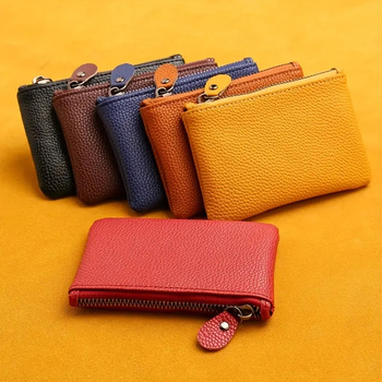 PU bőrből készült érme-tárca, egyszínű, városi minimalist stílus, semleges nem, belső bélés nélküli