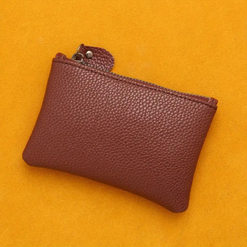 PU bőrből készült érme-tárca, egyszínű, városi minimalist stílus, semleges nem, belső bélés nélküli