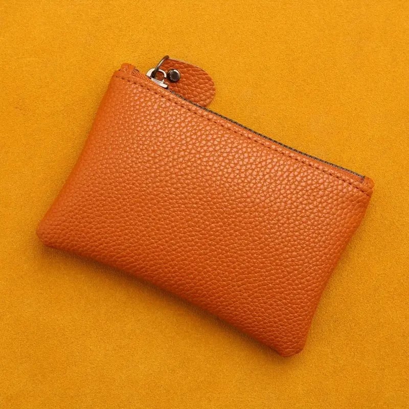 PU bőrből készült érme-tárca, egyszínű, városi minimalist stílus, semleges nem, belső bélés nélküli