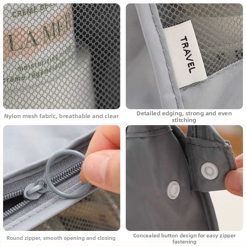 Козметична чанта за пътуване — нейлон, семпъл модерен стил, съхранение на козметика, чанта за тоалетни принадлежности