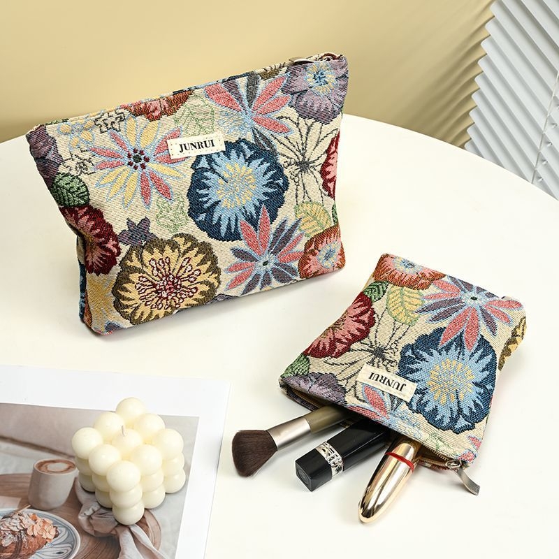 Make-up somiņa, saliekama, audums, japāņu stils