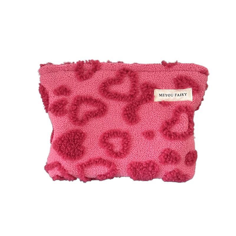 Plīša kosmētikas soma ar ģeometrisku rakstu — kompakta uzglabāšana kosmētikai (Materiāls: Poliesteris; Oderes: Poliesteris; Raksts: Geometrisks; Funkcija: Uzglabāšana)