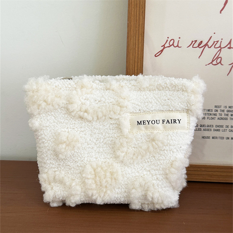 Plīša kosmētikas soma ar ģeometrisku rakstu — kompakta uzglabāšana kosmētikai (Materiāls: Poliesteris; Oderes: Poliesteris; Raksts: Geometrisks; Funkcija: Uzglabāšana)