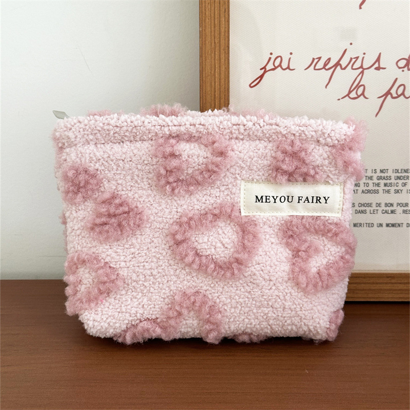 Plīša kosmētikas soma ar ģeometrisku rakstu — kompakta uzglabāšana kosmētikai (Materiāls: Poliesteris; Oderes: Poliesteris; Raksts: Geometrisks; Funkcija: Uzglabāšana)