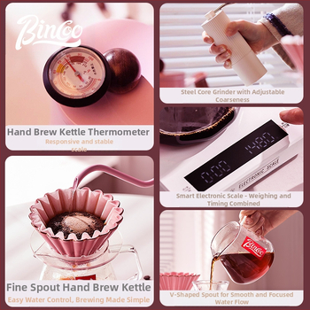 Σετ καφέ για οικιακή χρήση — κανάτα pour-over με χειροκίνητο έλεγχο, στυλ Light Luxury Retro; Μάρκα bincoo, Κωδικός προϊόντος GYKF0515, Προσαρμοσμένο λογότυπο: Ναι.