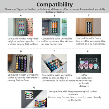 Ακρυλική θήκη για κάψουλες καφέ — μοντέρνος μινιμαλιστικός σχεδιασμός, οργάνωση για ντουλάπι/συρτάρι κουζίνας