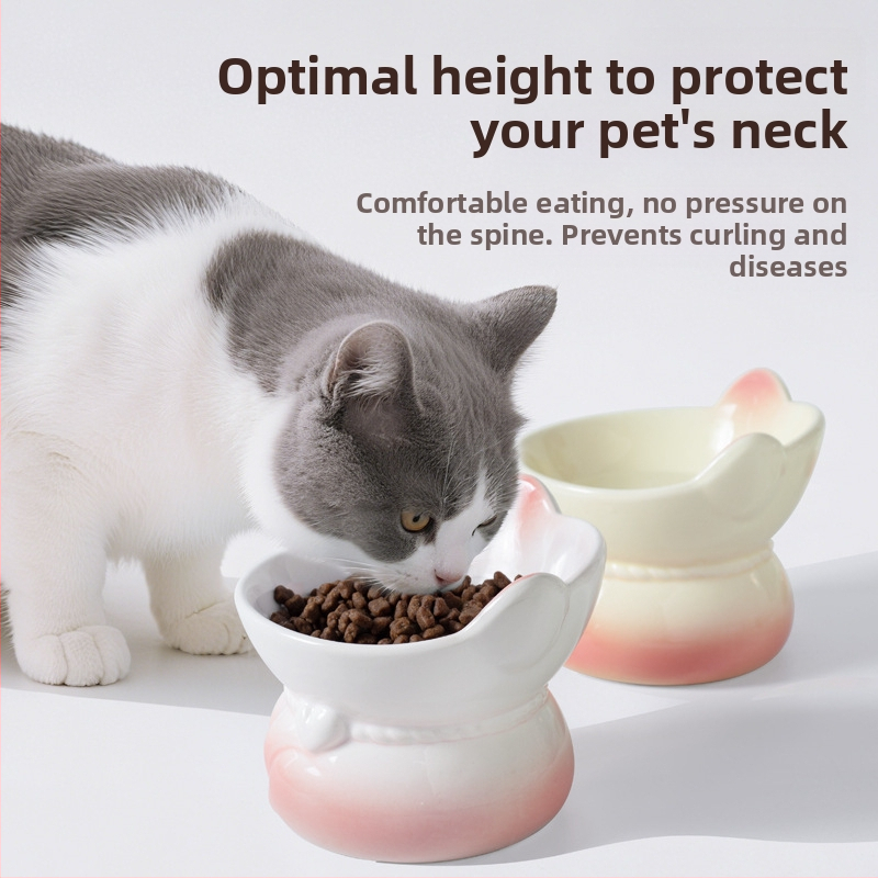 Gradientný keramický miska pre mačky na kŕmenie a pitie
