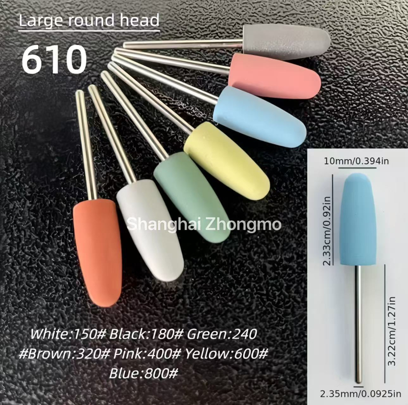 Capete de șlefuire din silicon, set de 10 bucăți, pentru șlefuire dentară, manichiură cosmetică și șlefuire pietre prețioase (pre-tratament)