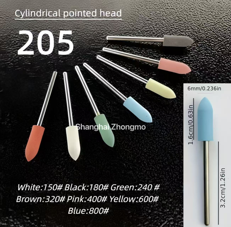 Capete de șlefuire din silicon, set de 10 bucăți, pentru șlefuire dentară, manichiură cosmetică și șlefuire pietre prețioase (pre-tratament)