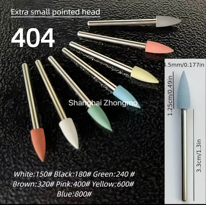 Capete de șlefuire din silicon, set de 10 bucăți, pentru șlefuire dentară, manichiură cosmetică și șlefuire pietre prețioase (pre-tratament)