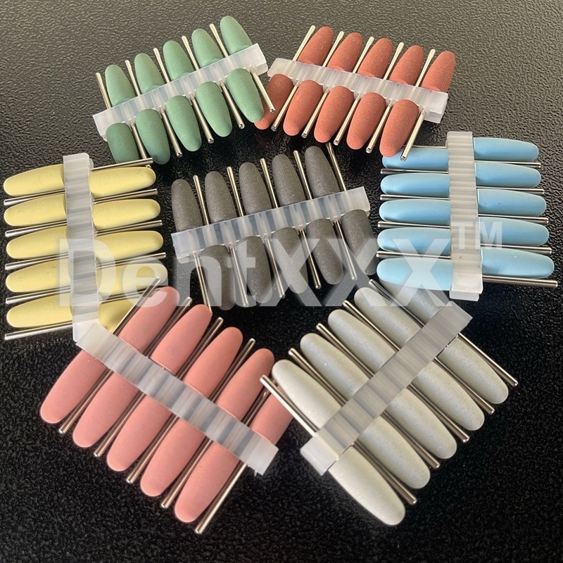 Capete de șlefuire din silicon, set de 10 bucăți, pentru șlefuire dentară, manichiură cosmetică și șlefuire pietre prețioase (pre-tratament)