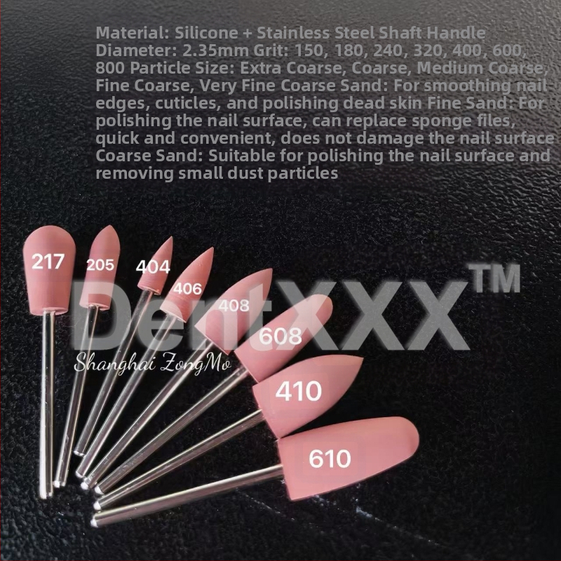 Силиконови глави за полиране, комплект 10 броя, за зъби, козметични нокти и полиране на скъпоценни камъни (предобработка)