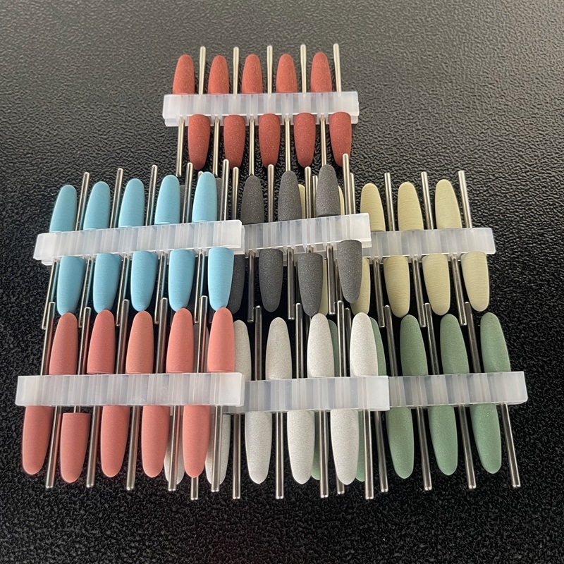 Capete de șlefuire din silicon, set de 10 bucăți, pentru șlefuire dentară, manichiură cosmetică și șlefuire pietre prețioase (pre-tratament)
