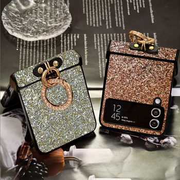 Θήκη προστασίας Samsung Galaxy Z Flip 7 – PC σκληρός φάκελος, σχέδιο δύο σε ένα, δαχτυλίδι με αλυσίδα διαμαντιού, ανθεκτικό στις πτώσεις και αντιολισθητικό