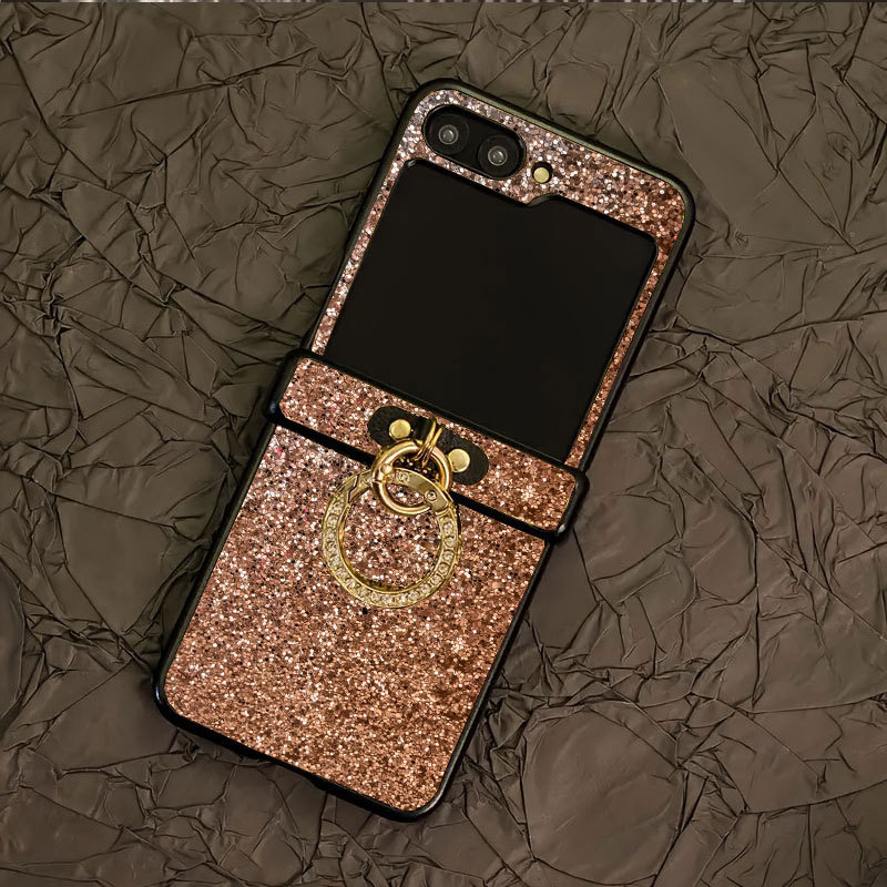 Θήκη προστασίας Samsung Galaxy Z Flip 7 – PC σκληρός φάκελος, σχέδιο δύο σε ένα, δαχτυλίδι με αλυσίδα διαμαντιού, ανθεκτικό στις πτώσεις και αντιολισθητικό