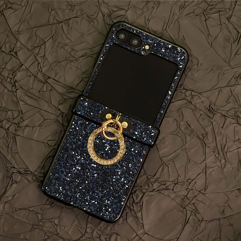 Θήκη προστασίας Samsung Galaxy Z Flip 7 – PC σκληρός φάκελος, σχέδιο δύο σε ένα, δαχτυλίδι με αλυσίδα διαμαντιού, ανθεκτικό στις πτώσεις και αντιολισθητικό