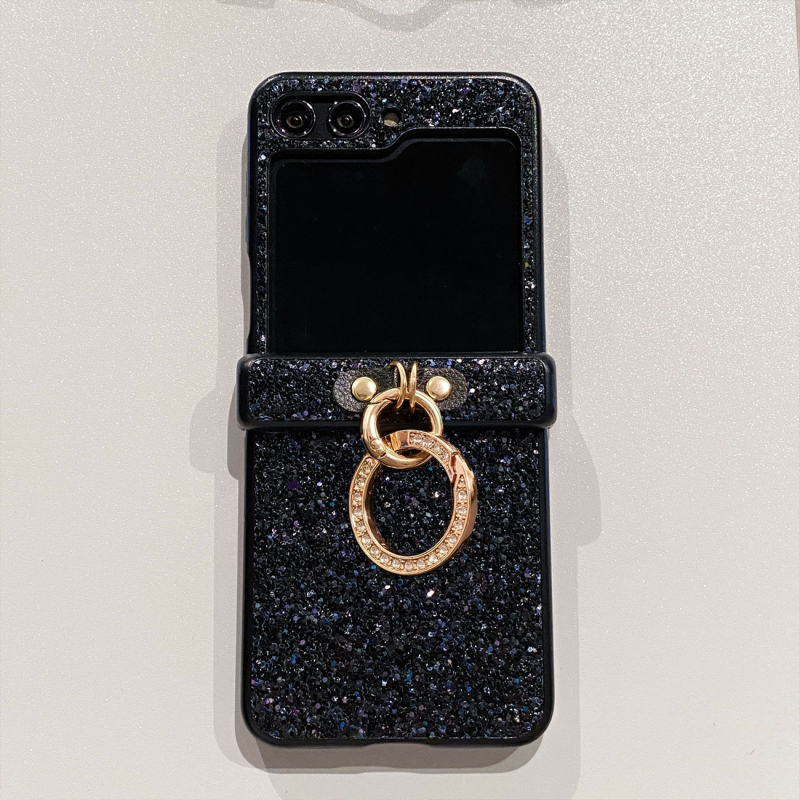 Θήκη προστασίας Samsung Galaxy Z Flip 7 – PC σκληρός φάκελος, σχέδιο δύο σε ένα, δαχτυλίδι με αλυσίδα διαμαντιού, ανθεκτικό στις πτώσεις και αντιολισθητικό