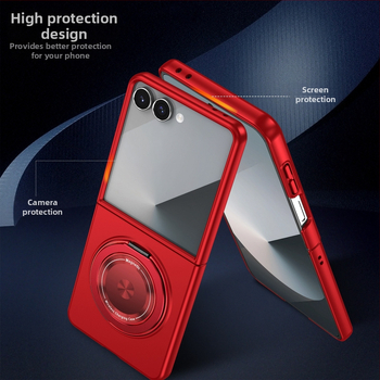 Θήκη Samsung Z Flip7/6/5 με περιστρεφόμενη αναδιπλούμενη βάση και μαγνητικό στήριγμα, 360° περιστροφή, προστασία από πτώσεις, πολυκαρβονικό