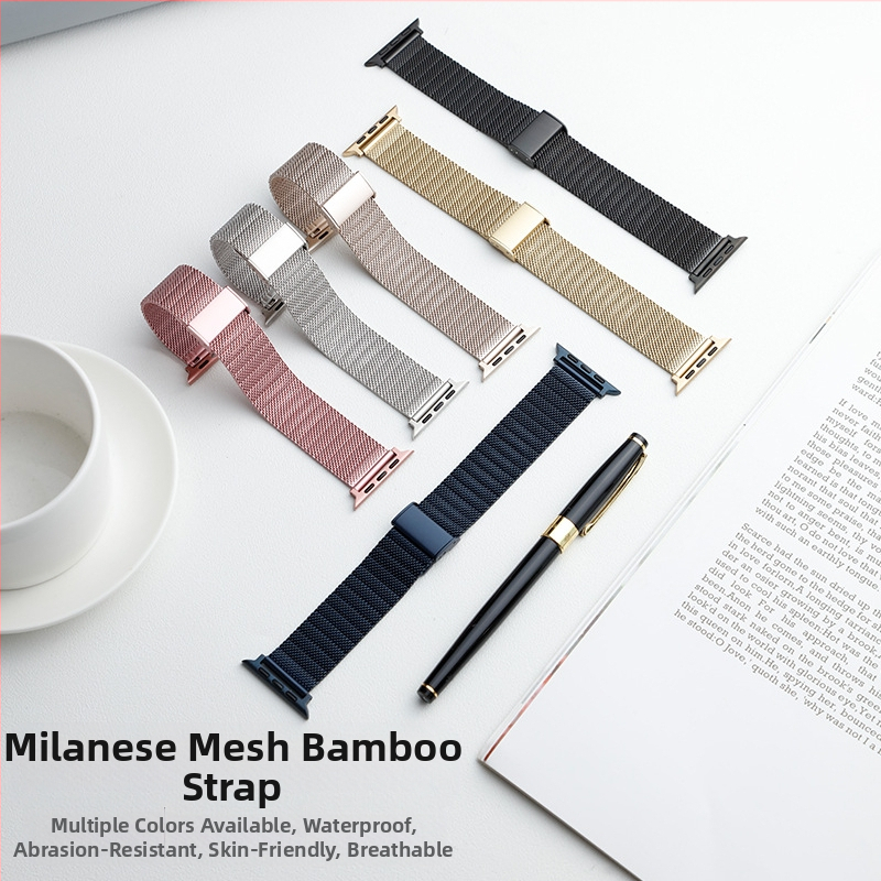 Baohong метална каишка за Apple Watch — миланезна мрежа; съвместима със Samsung, Apple, Huawei; тегло 80 g