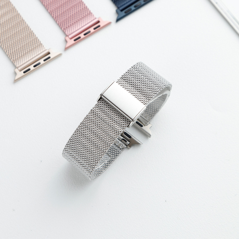 Baohong rozsdamentes acél Milanói hálószíj Apple Watchhoz — kompatibil Samsung, Apple, Huawei; súly 80 g