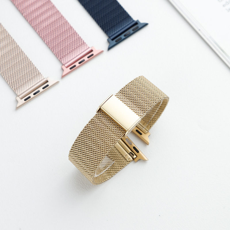 Baohong rozsdamentes acél Milanói hálószíj Apple Watchhoz — kompatibil Samsung, Apple, Huawei; súly 80 g