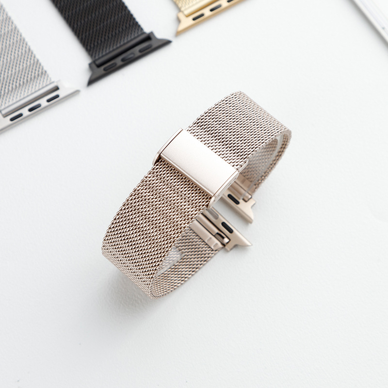 Baohong rozsdamentes acél Milanói hálószíj Apple Watchhoz — kompatibil Samsung, Apple, Huawei; súly 80 g