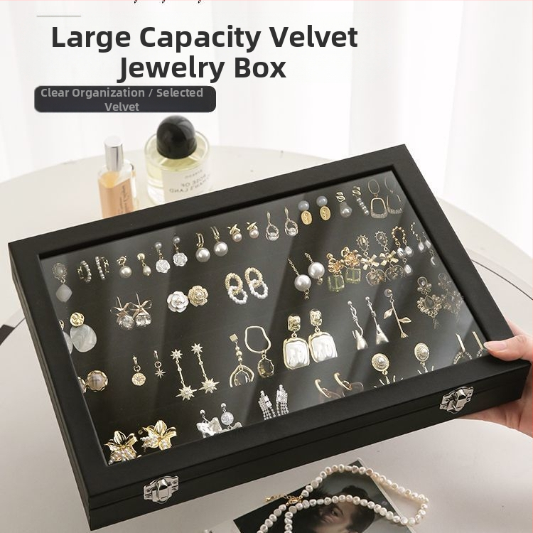 Кутия за бижута с капак за пръстени, обици, колие и гривни – кадифен материал; предназначение: опаковка за пръстени; специално опаковане: бижутерийна опаковка; номер на продукта: Manufacturer Direct Supply Custom Made Cross-border