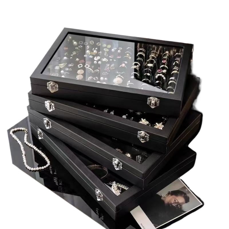 Cutie pentru bijuterii cu capac pentru inele, cercei, coliere și brățări – material: catifea; utilizare: ambalare inele; ambalaj special: ambalaj bijuterii; număr de produs: Manufacturer Direct Supply Custom Made Cross-border