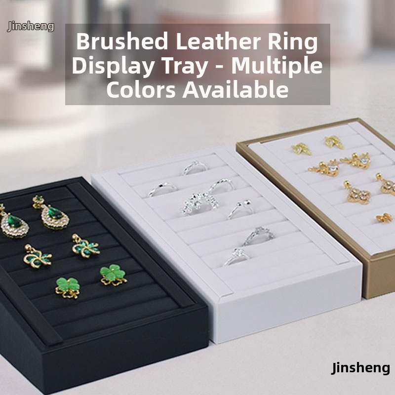 Дисплей тава за пръстени и обици с текстура на кожа – Елегантен държач за бижута, артистичен стил, пролет 2025
