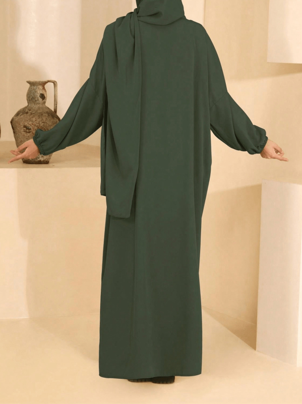 Ilga Dubai stila abaja ar kabatām, 95% poliesters, garas piedurknes, pavasaris 2024