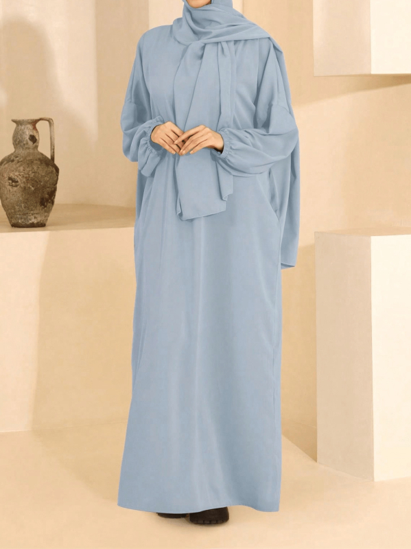 Ilga Dubai stila abaja ar kabatām, 95% poliesters, garas piedurknes, pavasaris 2024