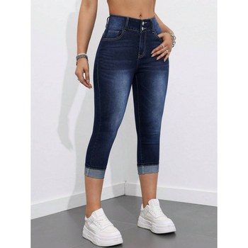 Τζιν Slim-Fit από ντένιμ με φινίρισμα πλύσης, επένδυση φλίς, πολυεστερική μίξη