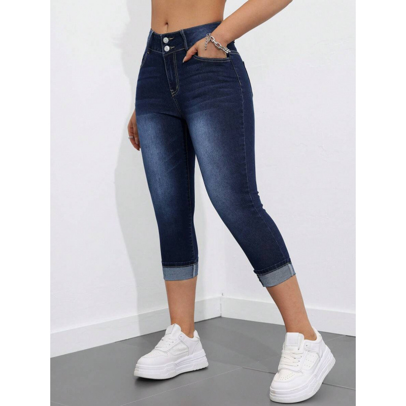 Τζιν Slim-Fit από ντένιμ με φινίρισμα πλύσης, επένδυση φλίς, πολυεστερική μίξη