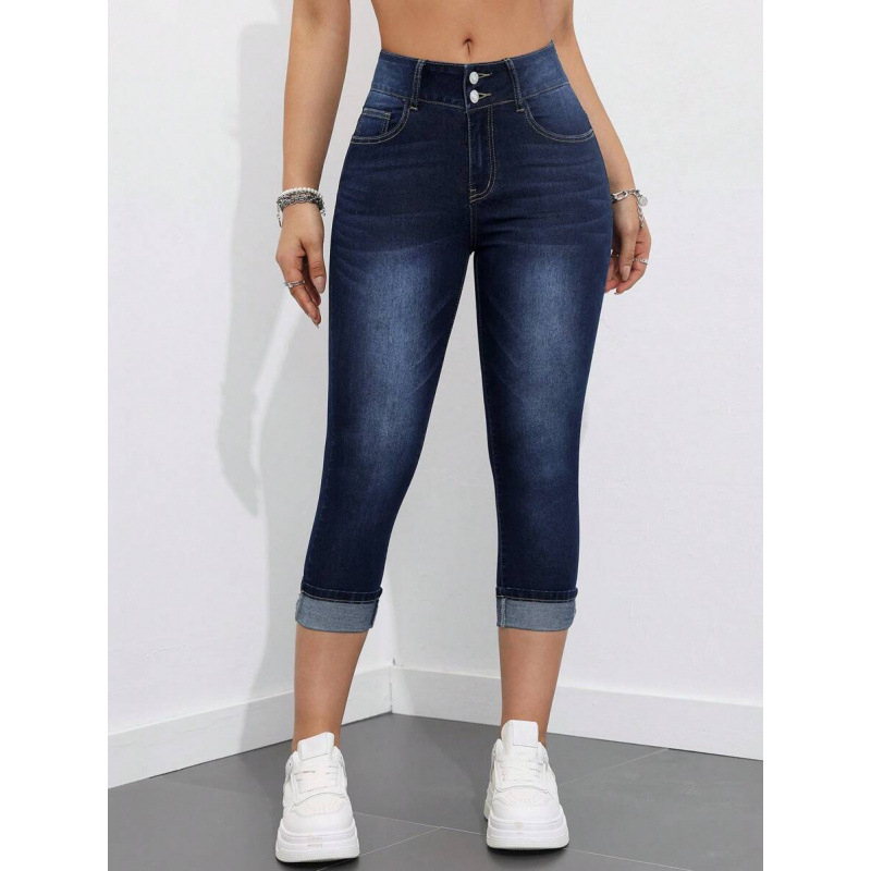 Τζιν Slim-Fit από ντένιμ με φινίρισμα πλύσης, επένδυση φλίς, πολυεστερική μίξη