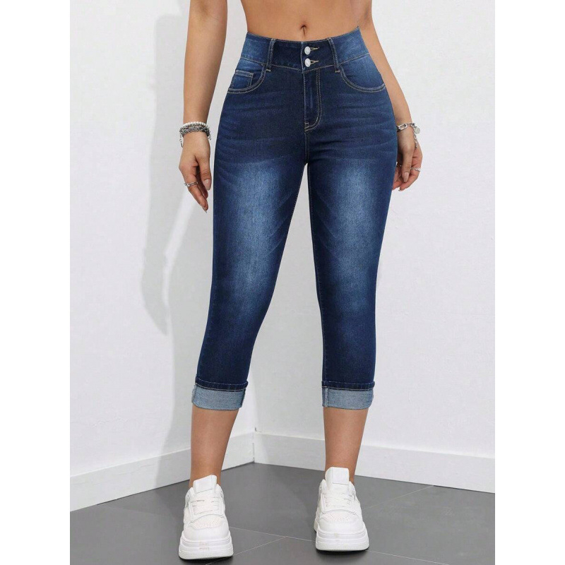 Τζιν Slim-Fit από ντένιμ με φινίρισμα πλύσης, επένδυση φλίς, πολυεστερική μίξη