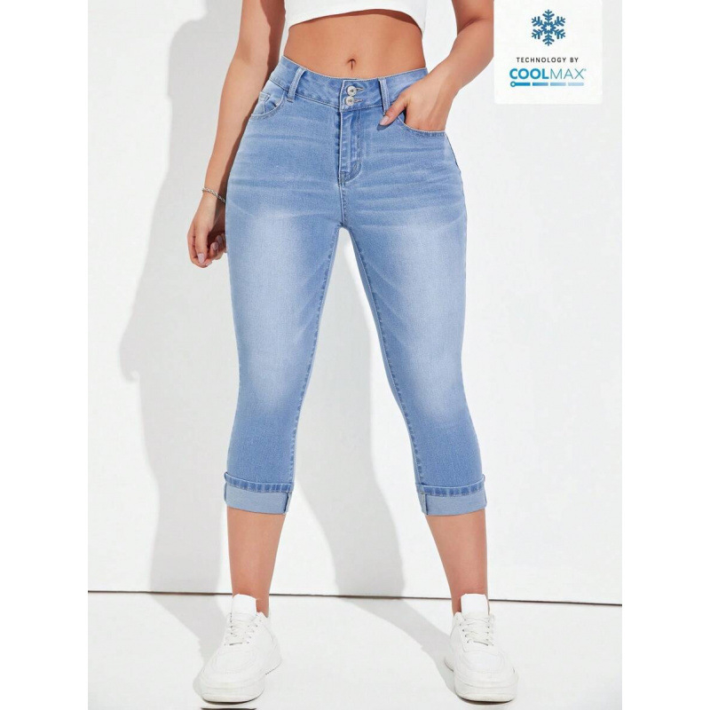 Τζιν Slim-Fit από ντένιμ με φινίρισμα πλύσης, επένδυση φλίς, πολυεστερική μίξη