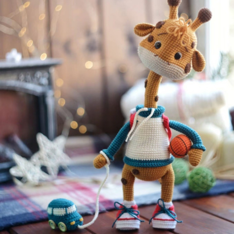 Hačēšanas materiālu komplekts — akrila dzija kūļos DIY rotaļlietu un somu šūšanai, kods K, pielāgojamas lelles