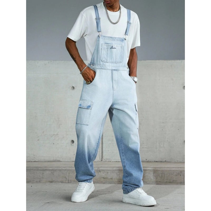 Ανδρικά τζιν εργασίας με ίσιο πόδι, φαρδιά γραμμή, κλείσιμο με κορδόνι, φλίς επένδυση, πολυεστερική ανάμειξη