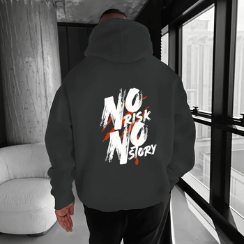 Ανδρικό φούτερ χωρίς κουκούλα με στρογγυλό λαιμό, μακριά μανίκια, ίσιο κόψιμο, πλαϊνές τσέπες, εκτύπωση θερμικής μεταφοράς, πολυεστέρας 96%