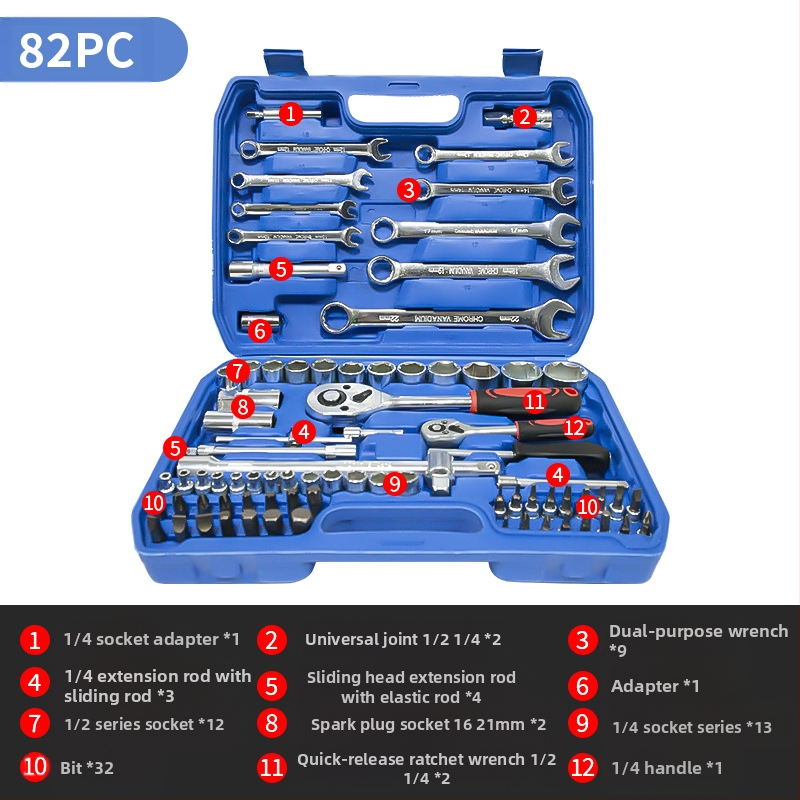 Σετ εργαλείων επισκευής αυτοκινήτου L1639 – Ατσάλι άνθρακα, 108 τεμάχια σε θήκη εργαλείων