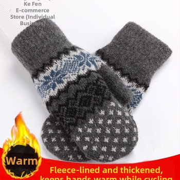 Ziemas divslāņu adīti silti pirkstu cimdi bez pirkstiem ārējai braukšanai, kokvilnas bāze ar vācu fleece