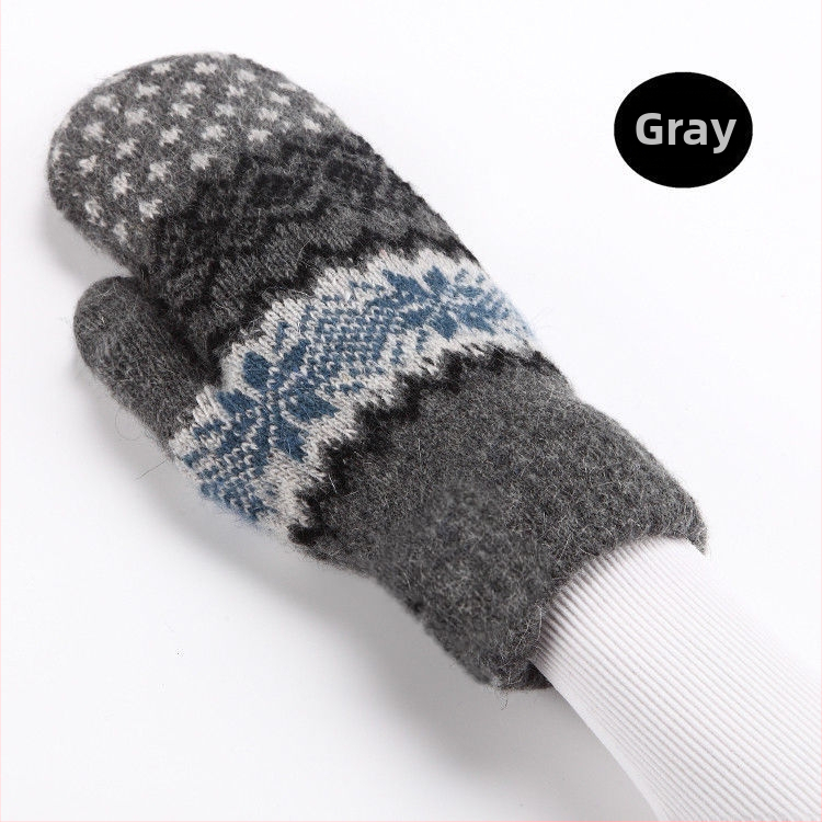 Ziemas divslāņu adīti silti pirkstu cimdi bez pirkstiem ārējai braukšanai, kokvilnas bāze ar vācu fleece