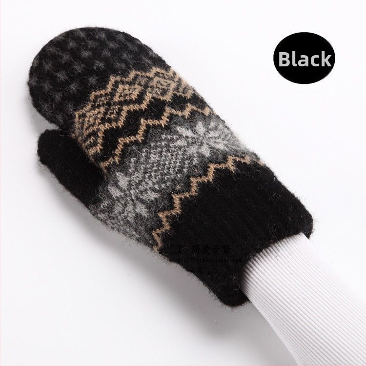 Ziemas divslāņu adīti silti pirkstu cimdi bez pirkstiem ārējai braukšanai, kokvilnas bāze ar vācu fleece