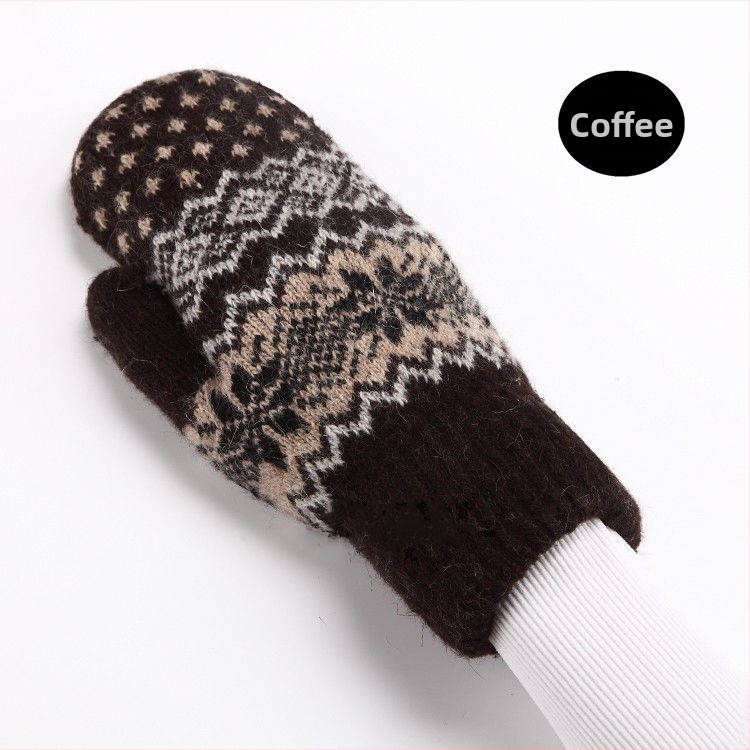 Ziemas divslāņu adīti silti pirkstu cimdi bez pirkstiem ārējai braukšanai, kokvilnas bāze ar vācu fleece