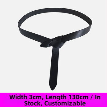 Ζώνη για φορέματα — διακοσμητική ζώνη με κόμπο από τεχνητό δέρμα; αγκράφα PU; κλείσιμο με αγκράφα; Προέλευση: Τζίνχαου (Jinhua); Άνοιξη 2024