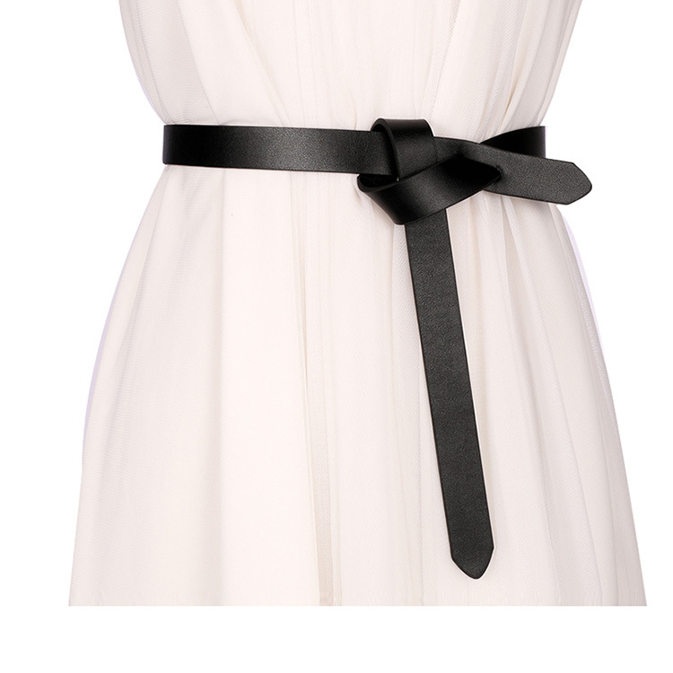 Ζώνη για φορέματα — διακοσμητική ζώνη με κόμπο από τεχνητό δέρμα; αγκράφα PU; κλείσιμο με αγκράφα; Προέλευση: Τζίνχαου (Jinhua); Άνοιξη 2024