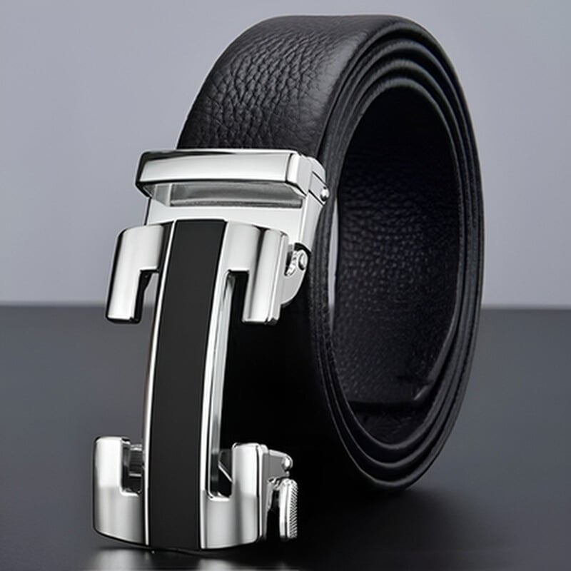 Ανδρική ζώνη από τεχνητό δέρμα με μεταλλική αυτόματη αγκράφα από σίδηρο, πλάτος 2-4 εκ., στυλ επαγγελματικό/κατάλληλο για κάθε περίσταση, υψηλής αισθητικής