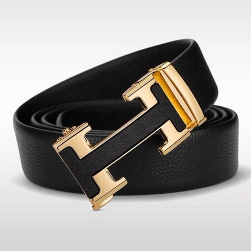 Ανδρική ζώνη από τεχνητό δέρμα με μεταλλική αυτόματη αγκράφα από σίδηρο, πλάτος 2-4 εκ., στυλ επαγγελματικό/κατάλληλο για κάθε περίσταση, υψηλής αισθητικής