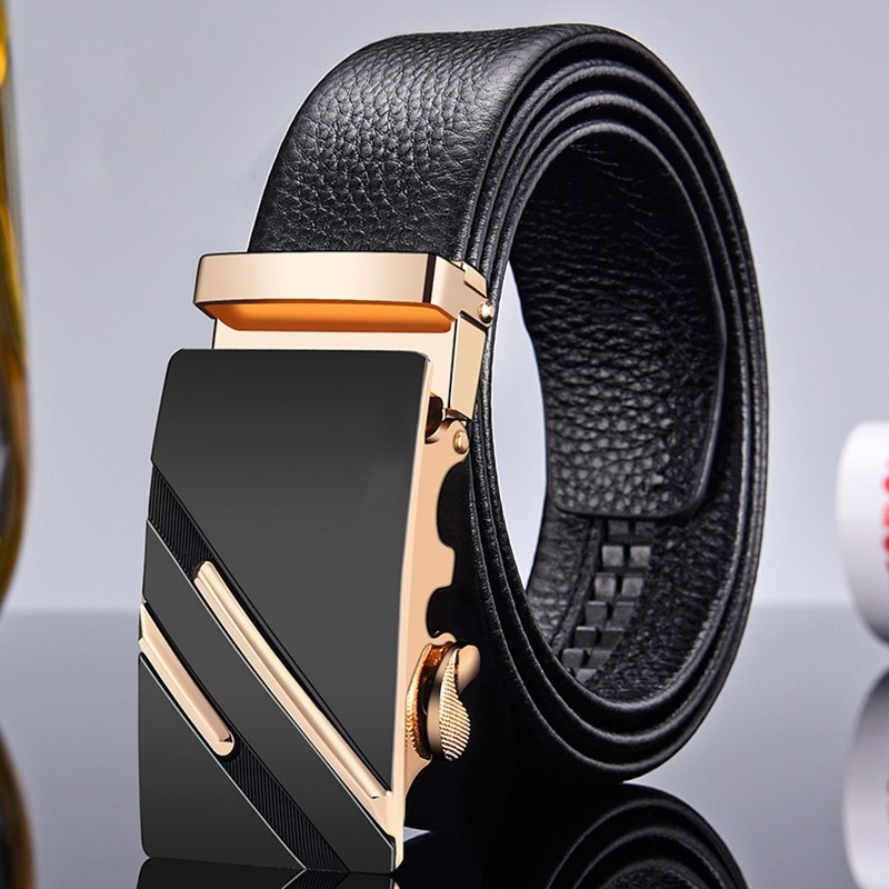 Ανδρική ζώνη από τεχνητό δέρμα με μεταλλική αυτόματη αγκράφα από σίδηρο, πλάτος 2-4 εκ., στυλ επαγγελματικό/κατάλληλο για κάθε περίσταση, υψηλής αισθητικής